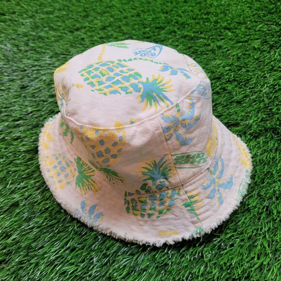 Y2K Bud Light Reversible Bucket Hat Womens Tropical AOP / Embroidered Khaki - Picture 3 of 6